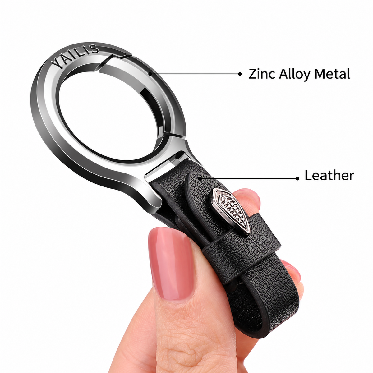 Premium Leather and Metal Car Keychain
