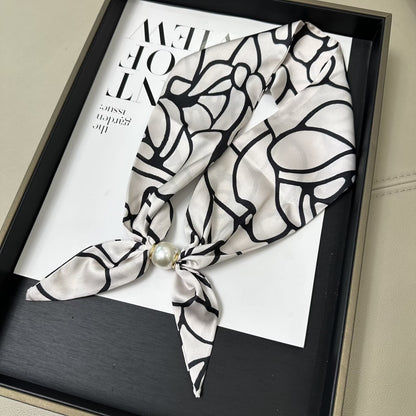 No-Tie Magnetic Pearl Clasp Soft Scarf
