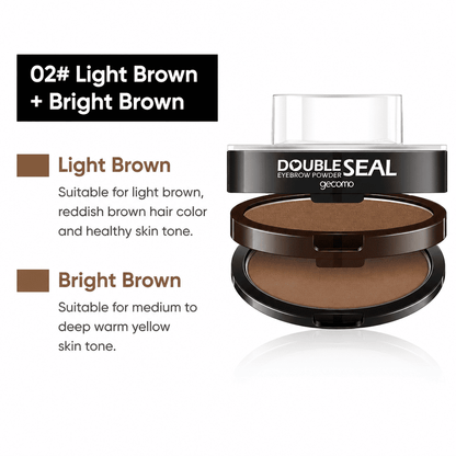 Waterproof sweatproof double-layer dual-color stamp eyebrow powder