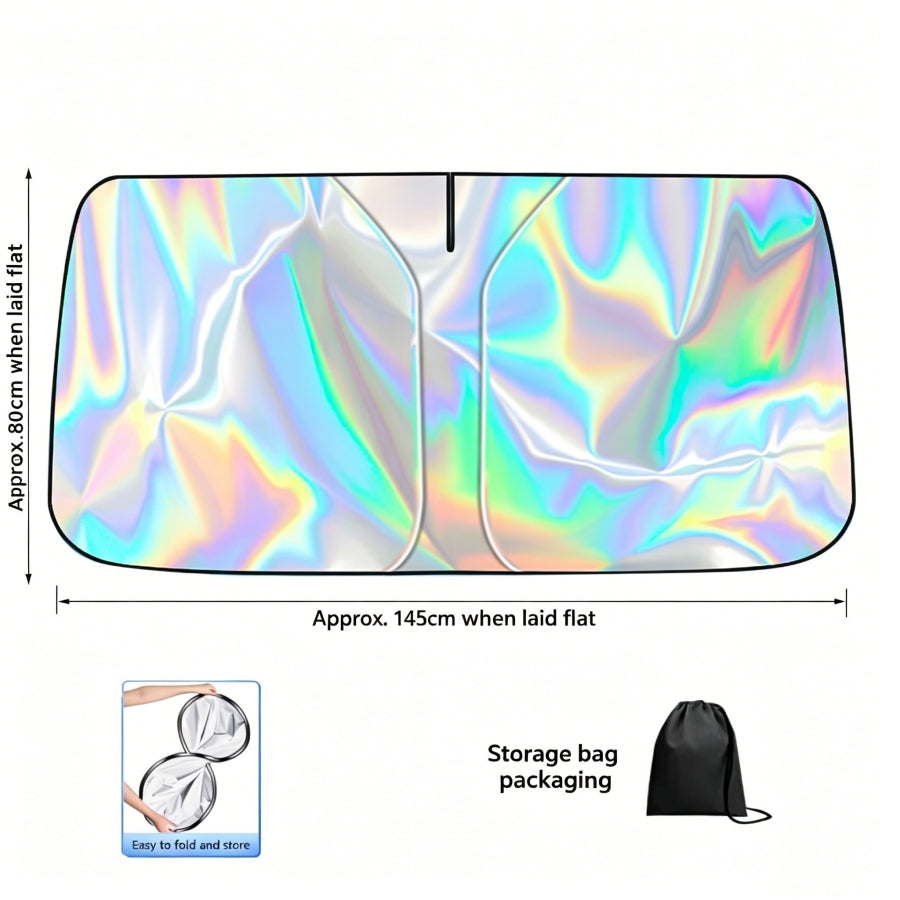Foldable Car Windshield Sunshade – Blocks UV & Heat, Keeps Interior Cool, Reflective Material, Fits Most Cars, Compact for Storage