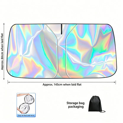 Foldable Car Windshield Sunshade – Blocks UV & Heat, Keeps Interior Cool, Reflective Material, Fits Most Cars, Compact for Storage