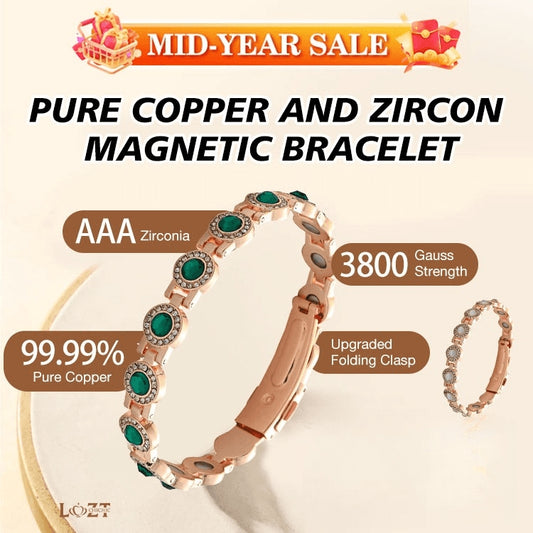 Zircon and Diamond Magnetic Bracelet - Luxurious and Elegant