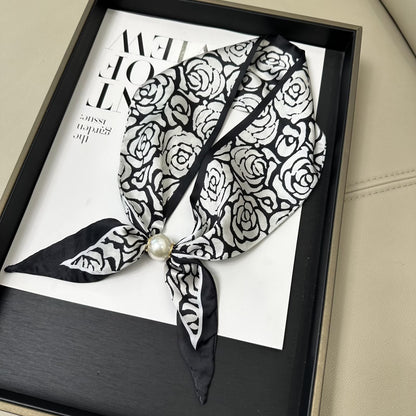 No-Tie Magnetic Pearl Clasp Soft Scarf