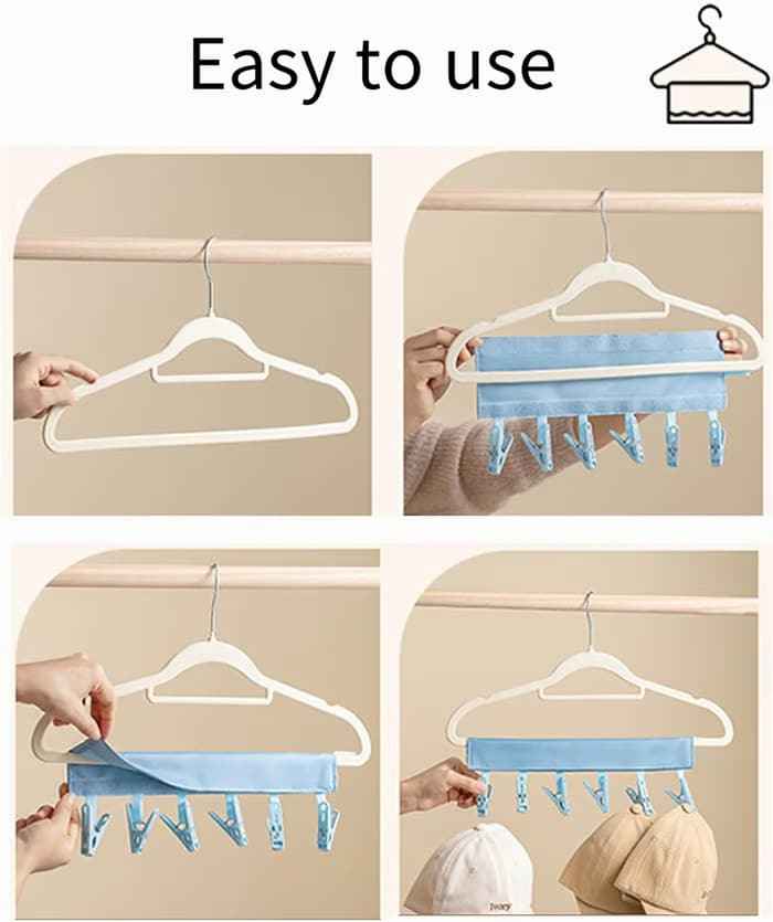 Portable Travel Clothespins, Turn Any Hanger Into a Clothesline