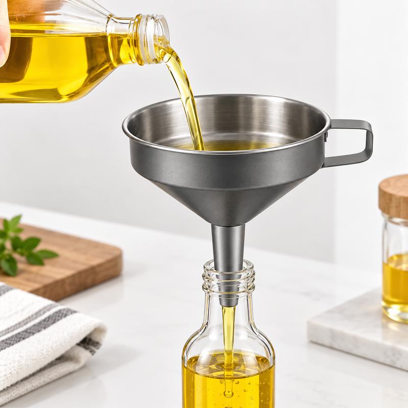 Reusable Food-Safe Funnel with Filter Screen