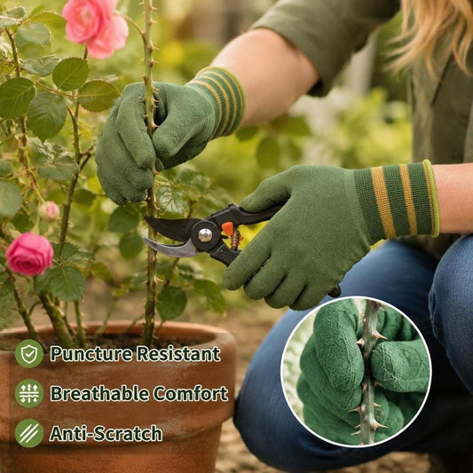 Sturdy rubber garden gloves