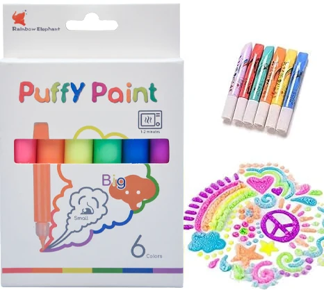 6pcs Puffy Magic Crayons