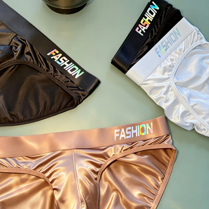 Men's Low-rise Wide Satin Glossy Silky Underwear