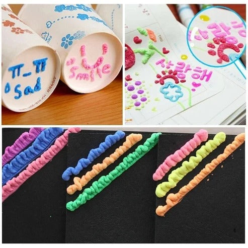 6pcs Puffy Magic Crayons