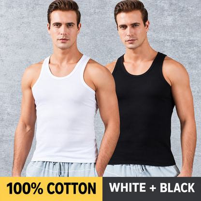 Men’s 100% Cotton Athletic Sleeveless Tank Top
