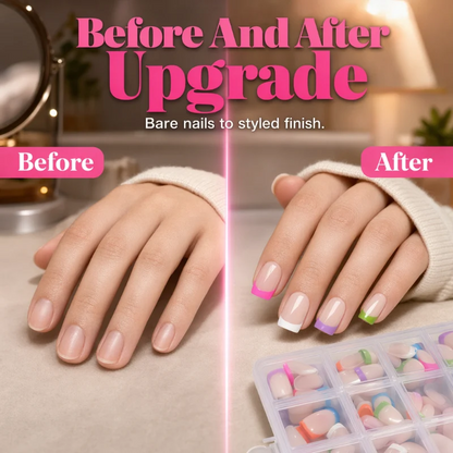 Color Pop Press-On Artificial Nails Set with 288 Pieces
