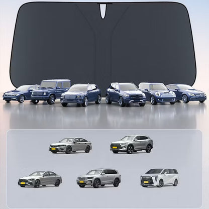 Foldable Car Windshield Sunshade – Blocks UV & Heat, Keeps Interior Cool, Reflective Material, Fits Most Cars, Compact for Storage