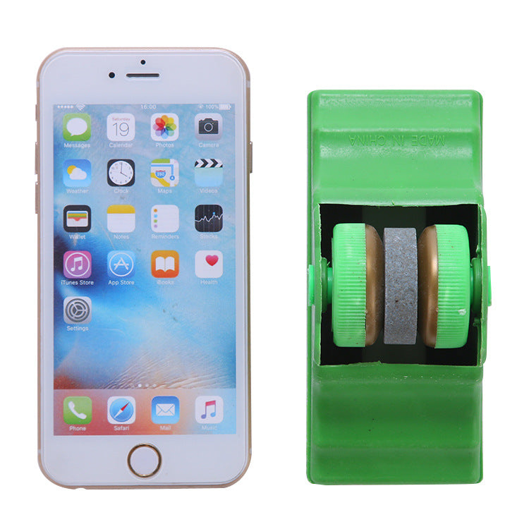 Compact Double-Wheel Knife Sharpener with Non-Slip Base