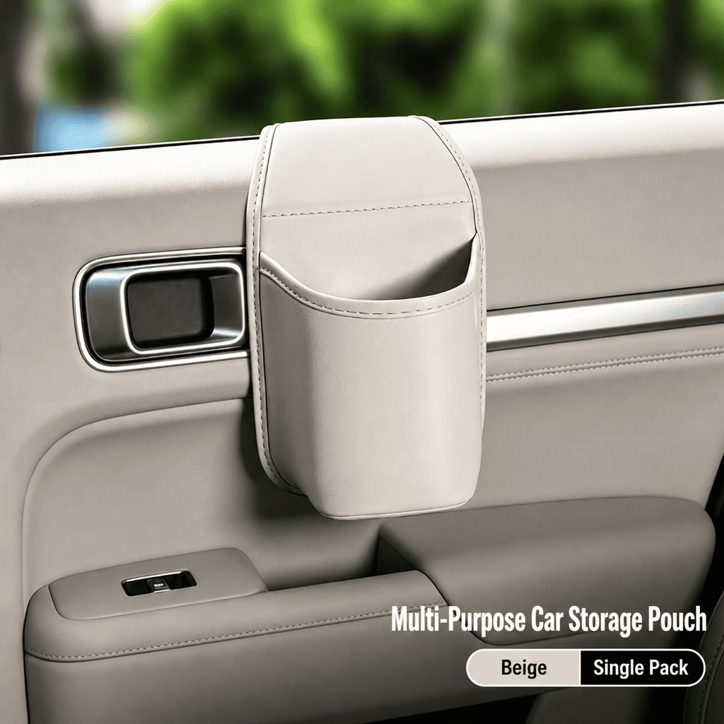 Leather Car Door Cup Holder