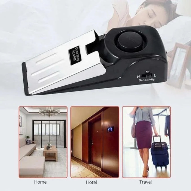 Door Resistance Anti-theft Alarm – Wedge Security Alarm, 120dB Siren, Portable & Adjustable