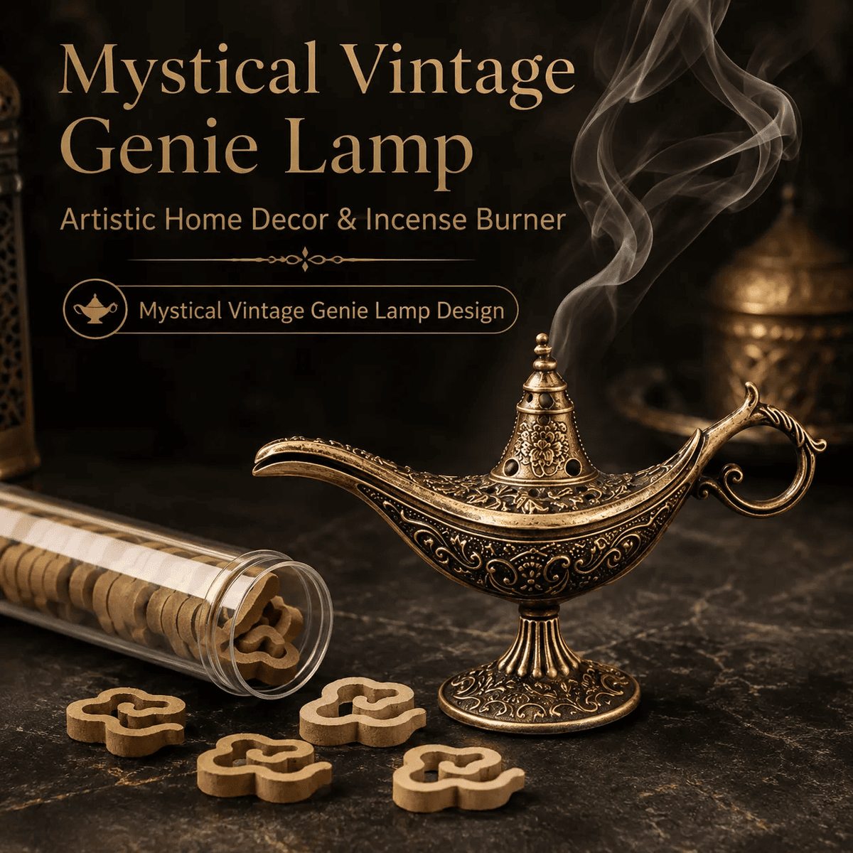 Vintage Aladdin Genie Lamp Incense Holder