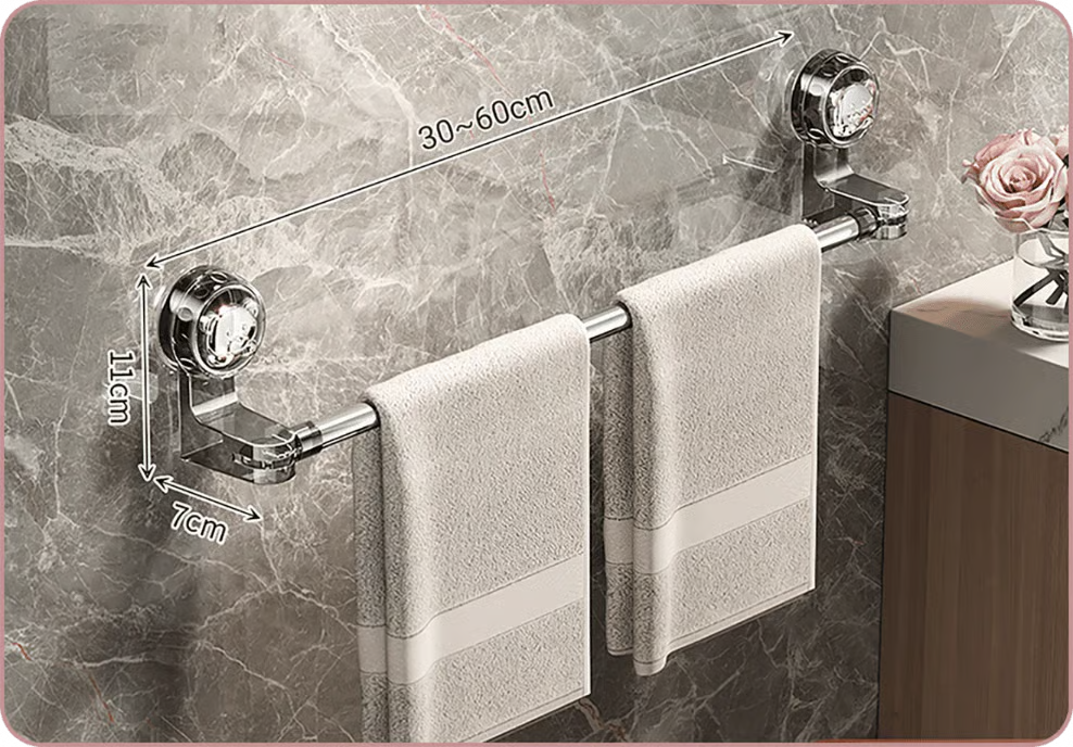 Adjustable Suction Cup Towel Bar