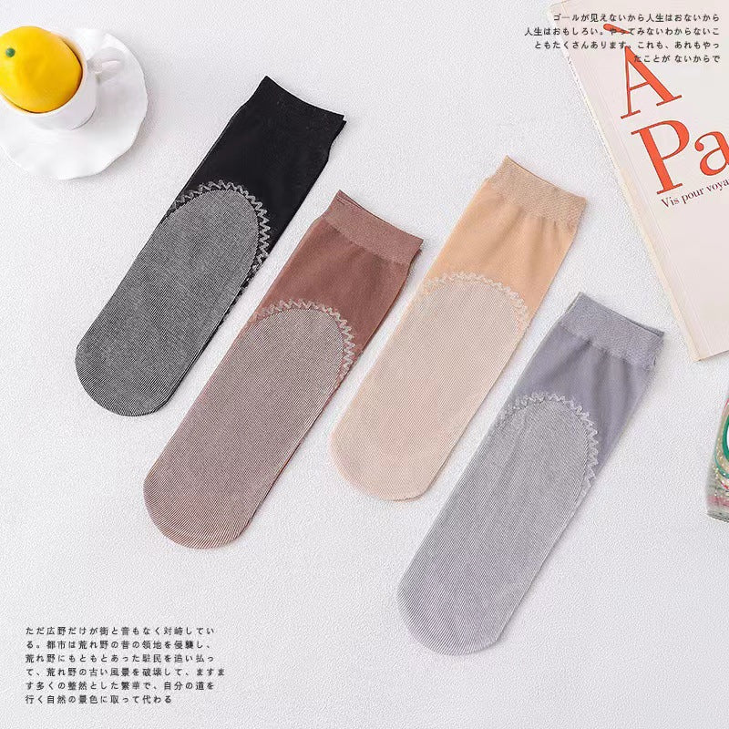 Cotton-soled Anti-snagging Sweat-absorbent Breathable Short Stockings