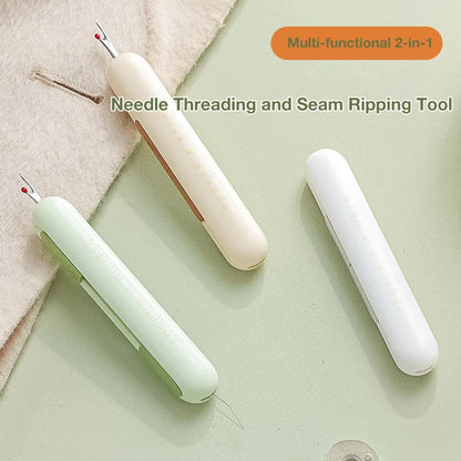 Dual-Head Hand Sewing Tool – 2-in-1 Needle Threader and Stitch Remover