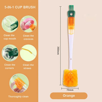 5-in-1 Multifunctional Cup Brush, Vacuum Flask Lid Cleaning Brush