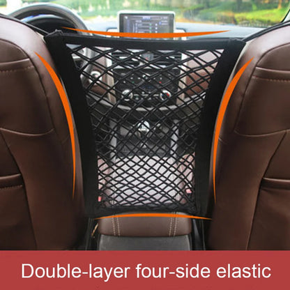 Car Seat Back Net Organizer – Double-Layer Storage Mesh Pocket