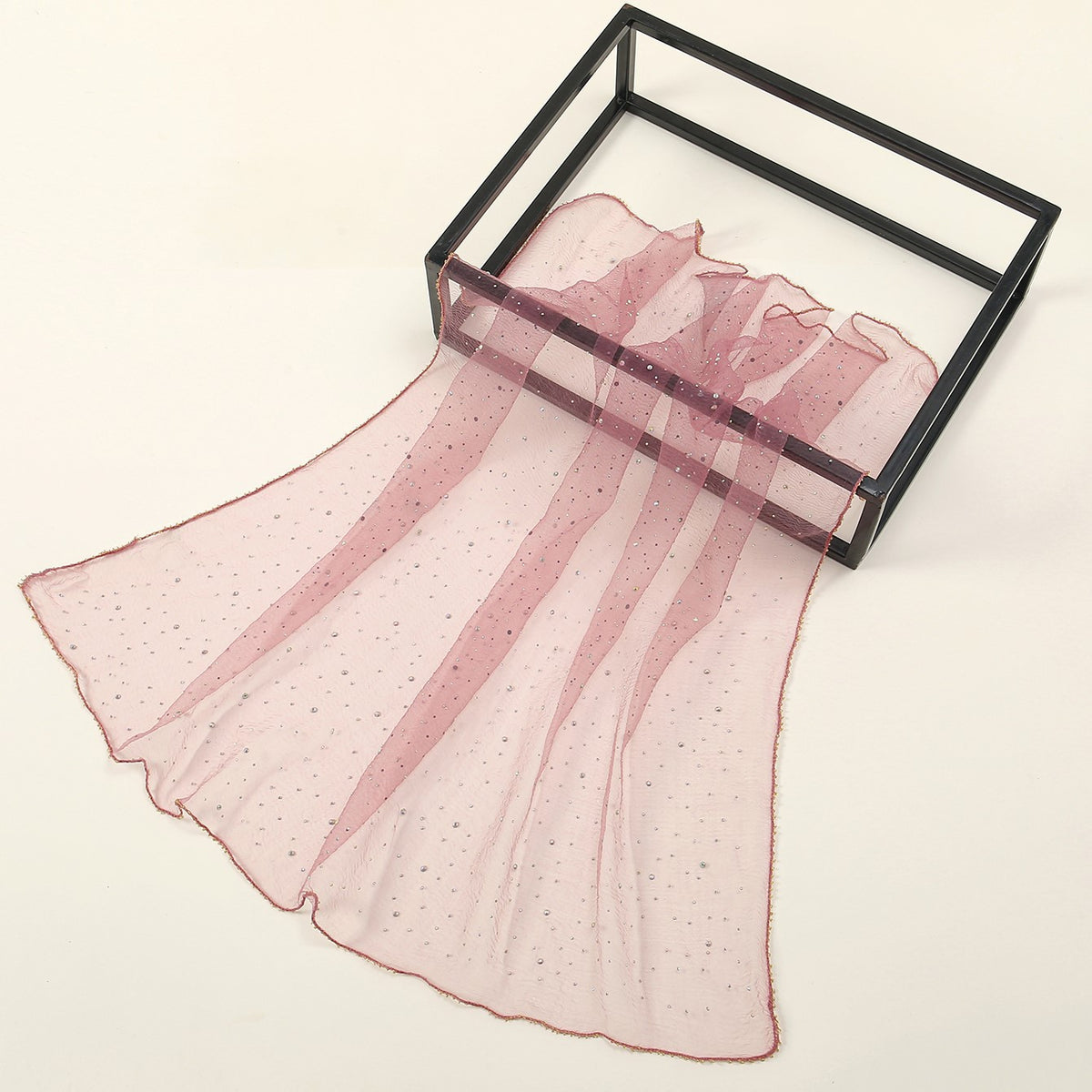 Women's 80cm Rhinestone Square Scarf – Elegant & Fashionable Silk-Like Scarf