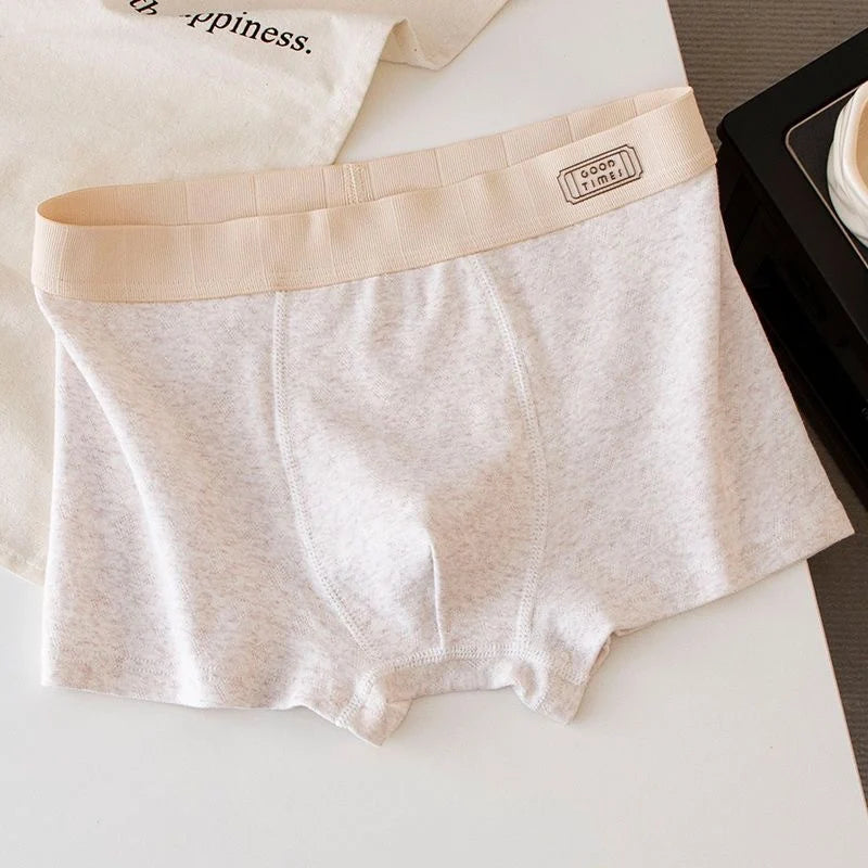 Men’s Light Color Pure Cotton Boxer Briefs – Soft & Breathable Underwear