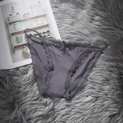 Slim Waist Lace Bikini Sexy Briefs