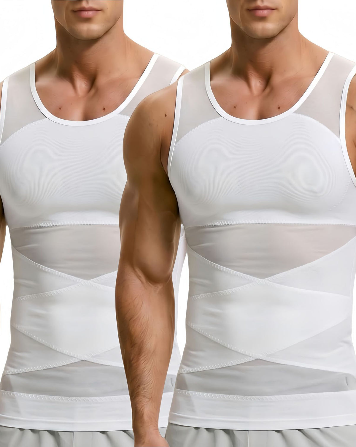 3rd Generation Men's Tummy Control Shapewear Tank Top – Chest Compression, Slimming & Breathable Invisible Vest