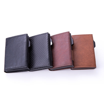 Side-push pop-out anti-theft multi-layer wallet