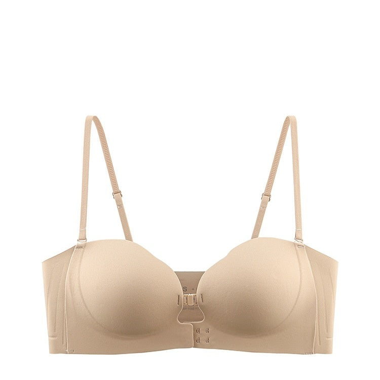 Seamless Front Fastening Bra With Adjustable Shoulder Straps