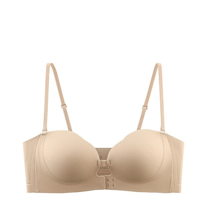 Seamless Front Fastening Bra With Adjustable Shoulder Straps
