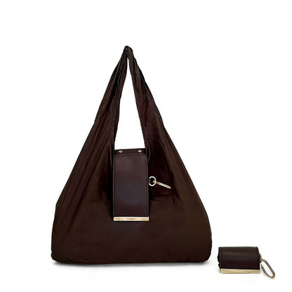 Transformable Bag – Stylish PU with nylon fabric Tote and Keychain Charm