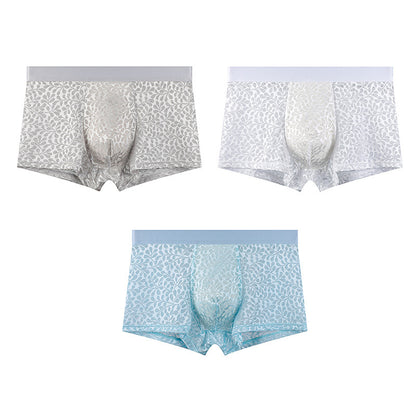Men’s European-Style Luxury Ice Silk Boxer Briefs – Ultra-Thin, Breathable & Lightweight