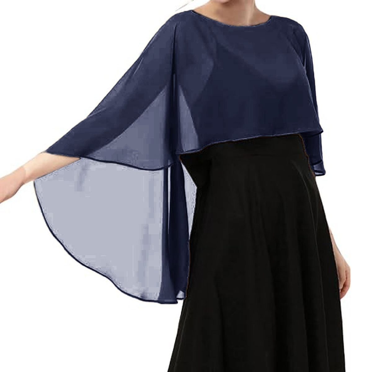 Chiffon Evening Dress Capelet
