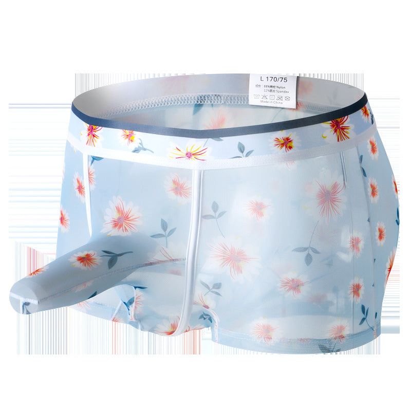 Men's Ice Silk 3D Pouch Shorts – Lightweight, Breathable & Stretchy