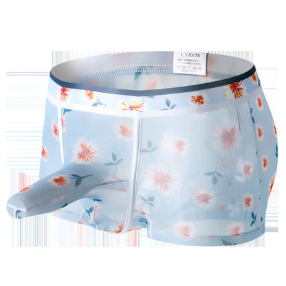 Men's Ice Silk 3D Pouch Shorts – Lightweight, Breathable & Stretchy