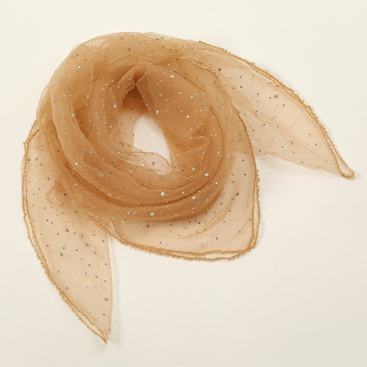 Women's 80cm Rhinestone Square Scarf – Elegant & Fashionable Silk-Like Scarf