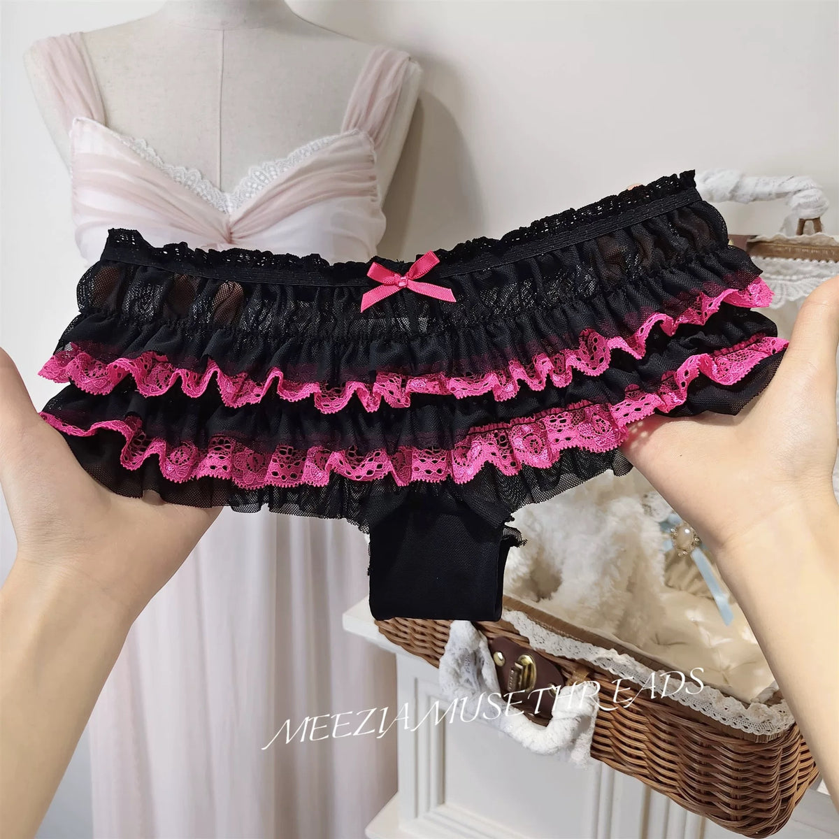 Women's Japanese-Style Cute Layered Ruffle Lace Panties