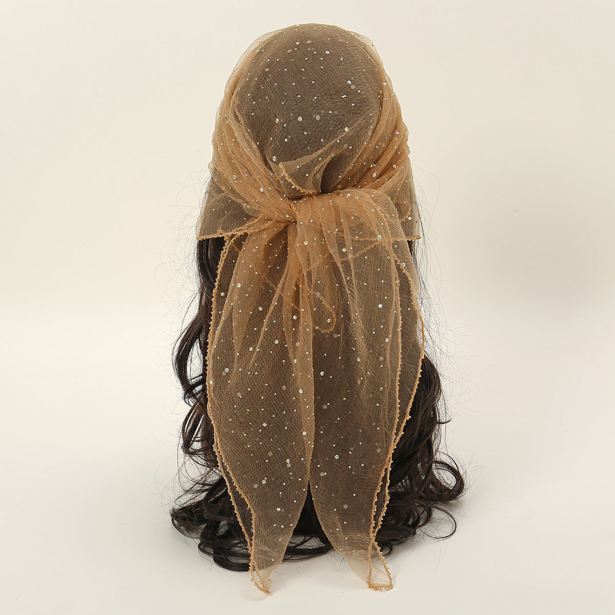 Women's 80cm Rhinestone Square Scarf – Elegant & Fashionable Silk-Like Scarf
