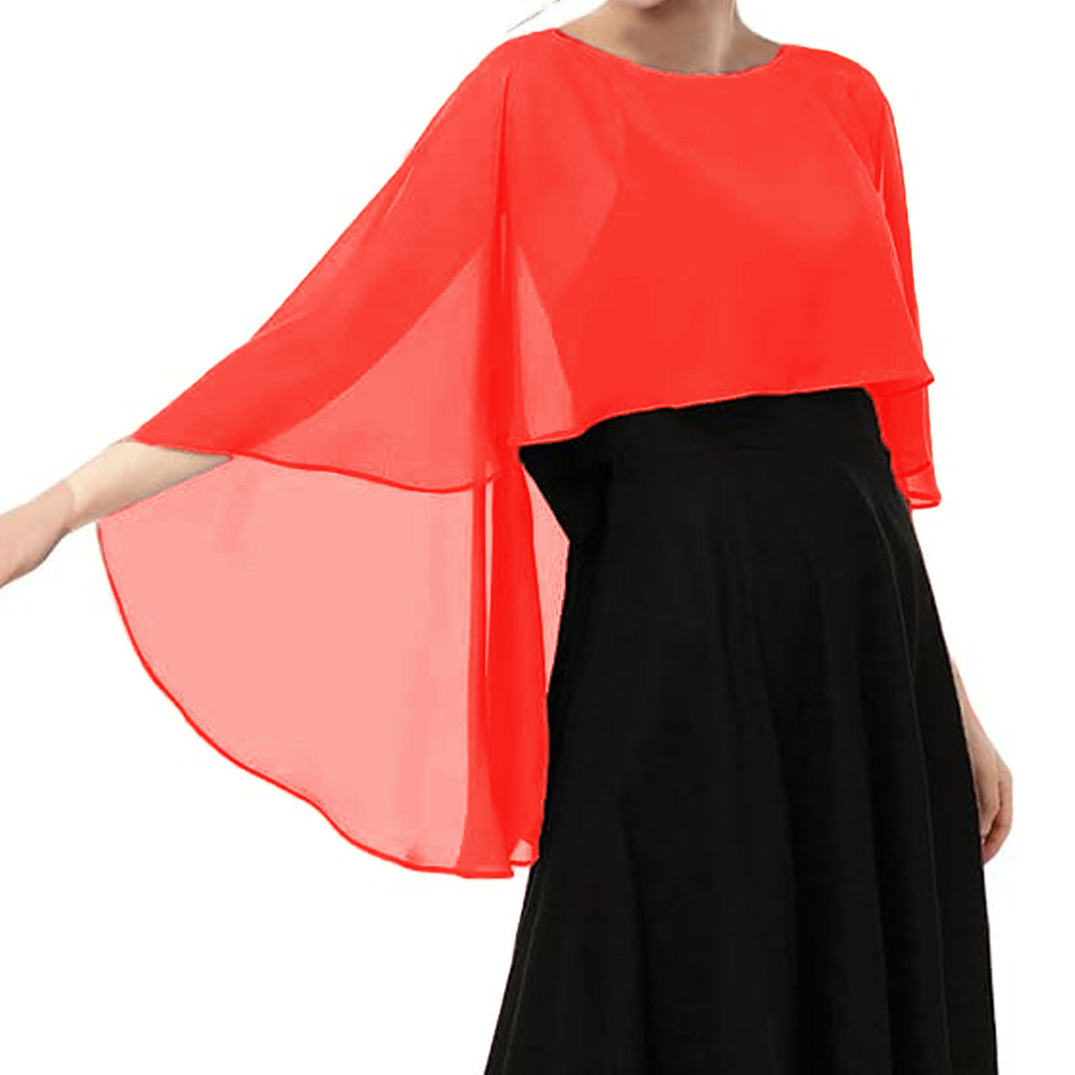 Chiffon Evening Dress Capelet
