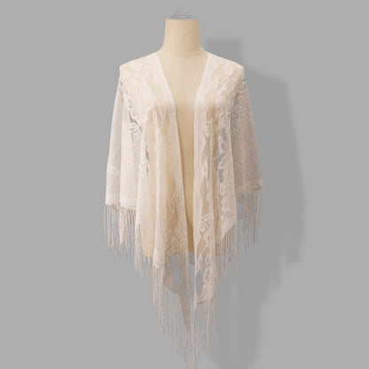 legant Lace Triangle Scarf & Floral Floral Shawl