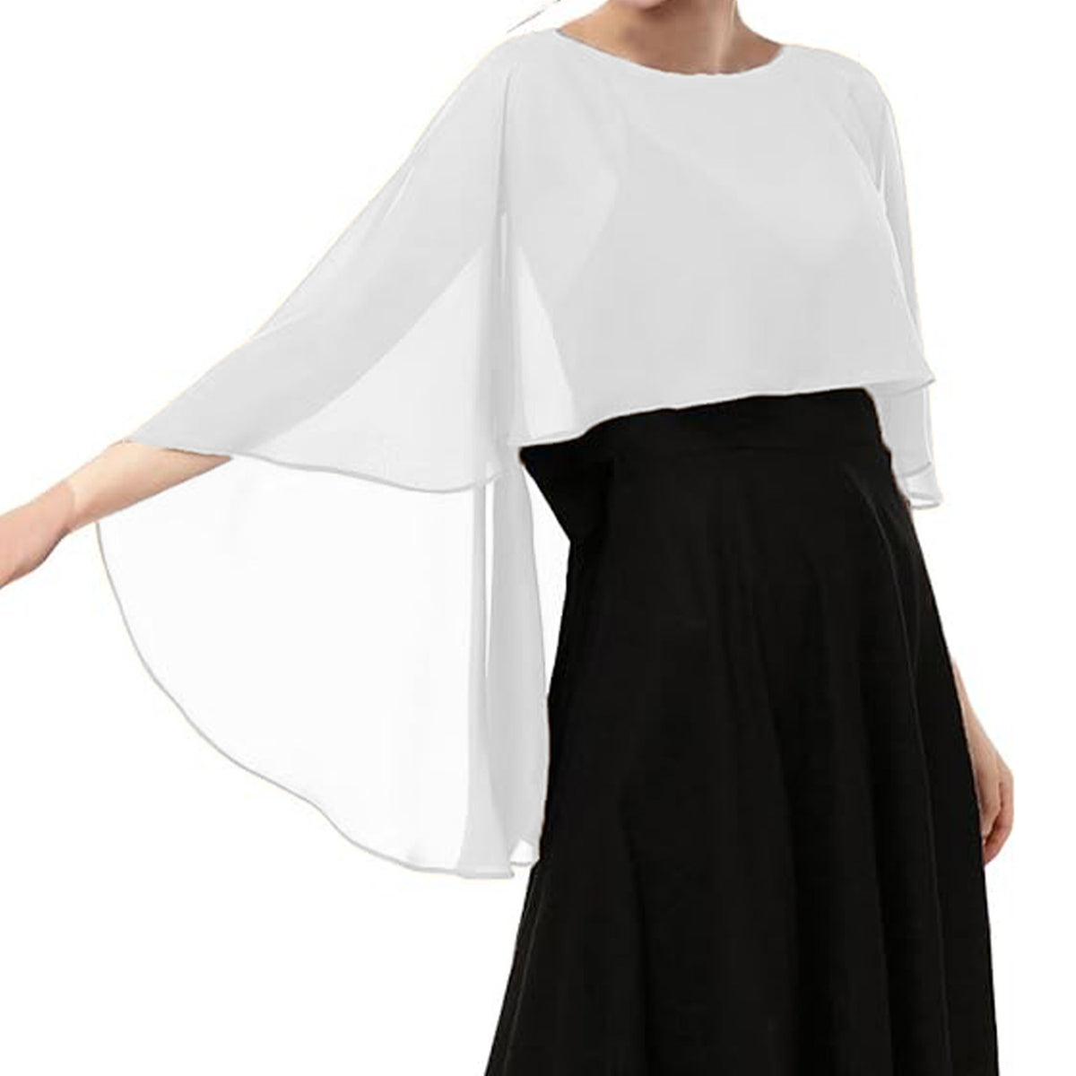 Chiffon Evening Dress Capelet