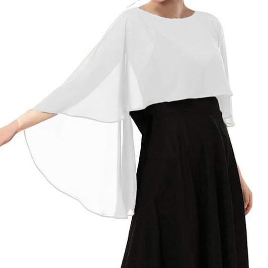 Chiffon Evening Dress Capelet