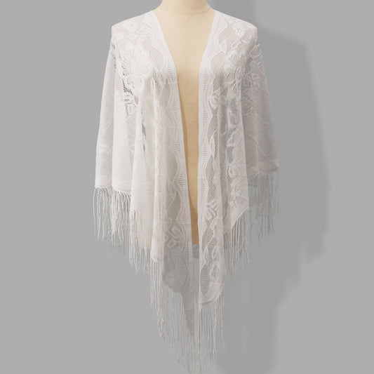legant Lace Triangle Scarf & Floral Floral Shawl