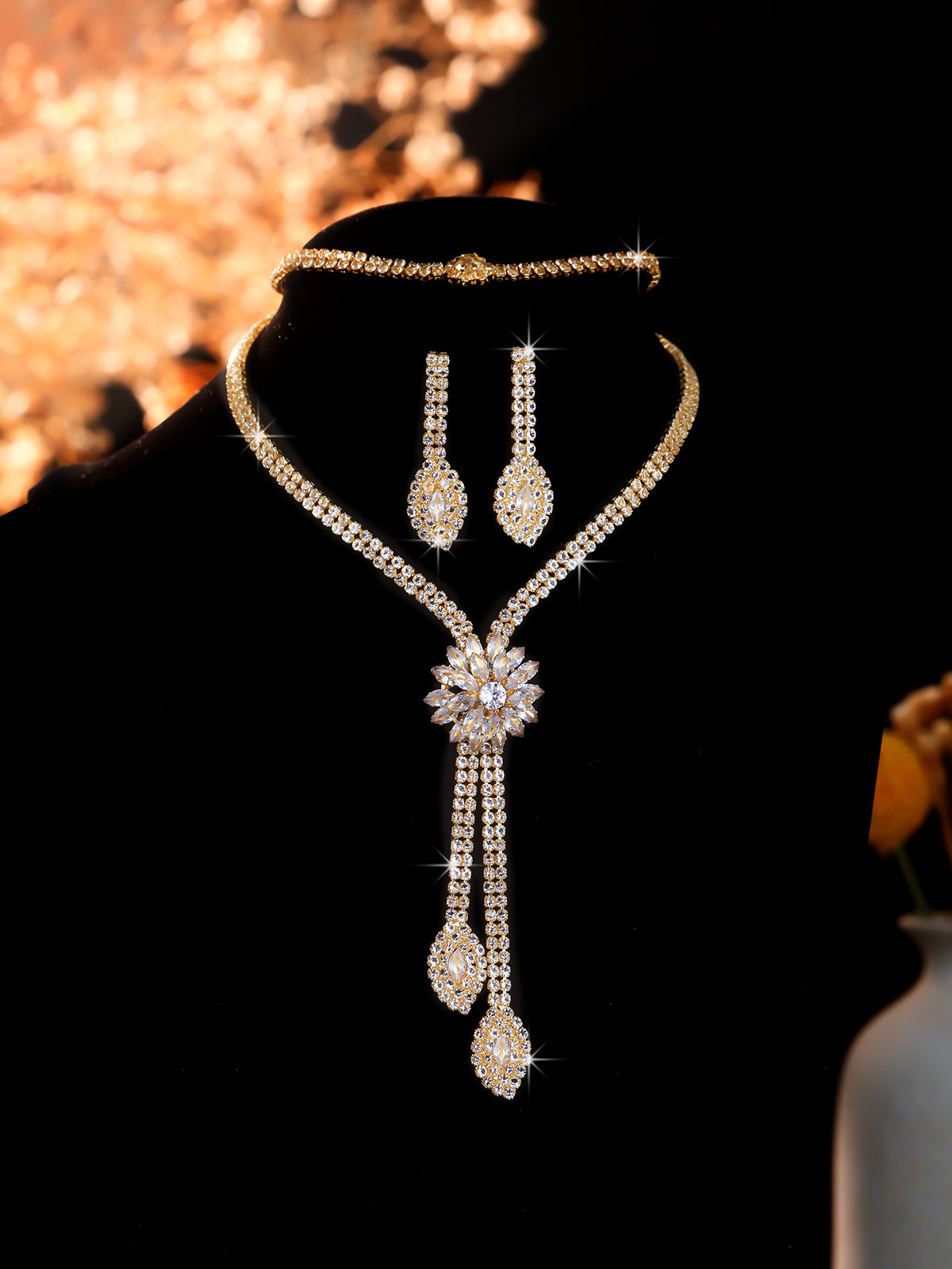 Women's floral jewelry set