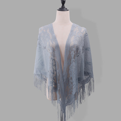 legant Lace Triangle Scarf & Floral Floral Shawl