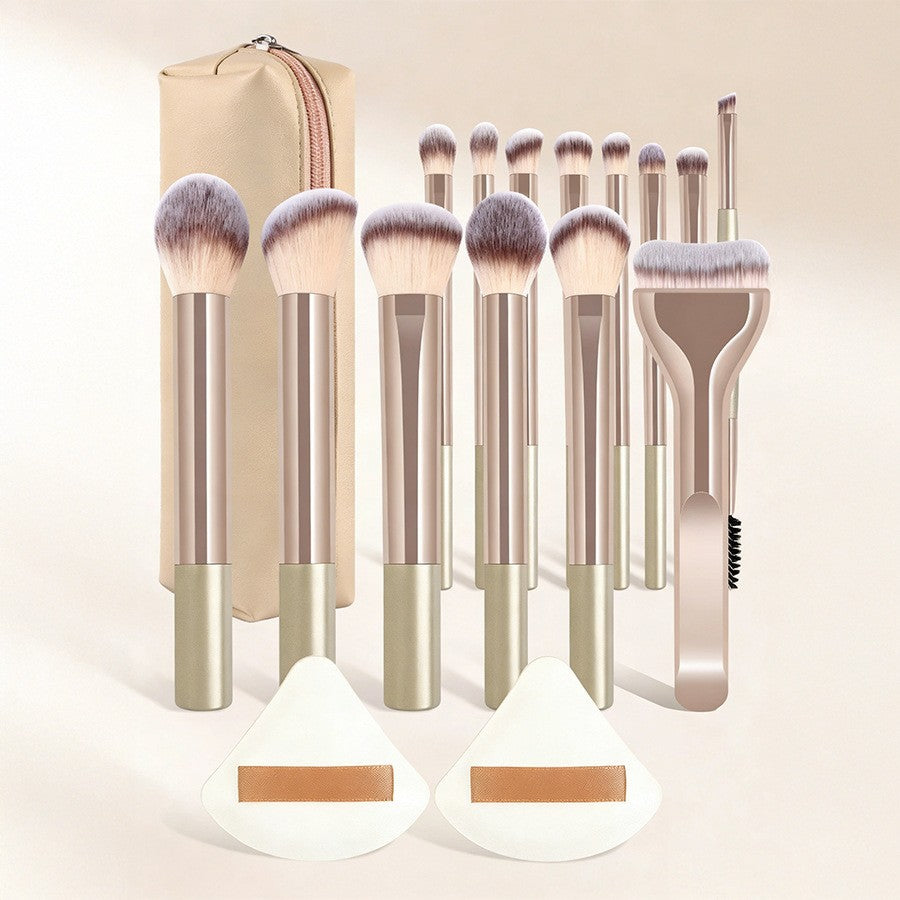 17 makeup brush sets + 1 makeup bag + 2 cushion compact sets
