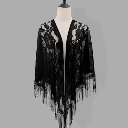 legant Lace Triangle Scarf & Floral Floral Shawl