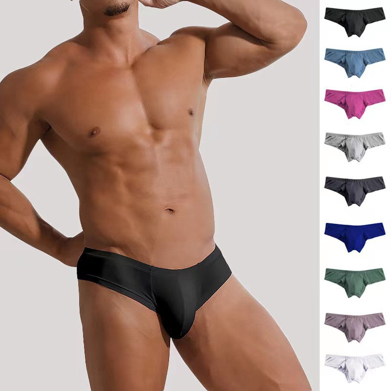 Men's Breathable Underwear In Solid Colour With Low Seating